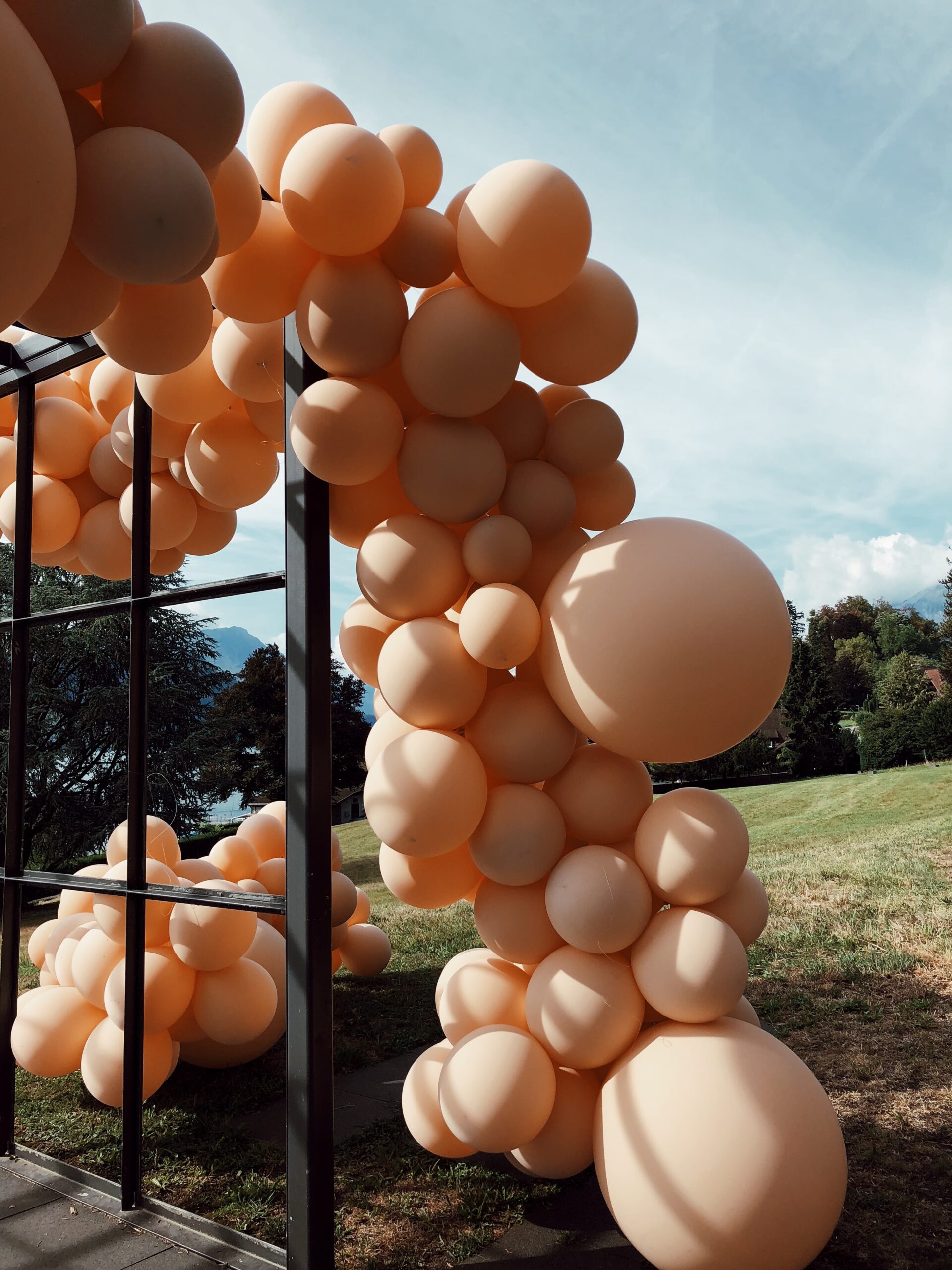 aer balloon lab balloninstallation riesenballons schweiz peach blush